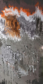 红灰抽象色块笔触拼接油画玄关