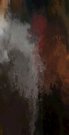 棕色抽象色块笔触拼接油画玄关