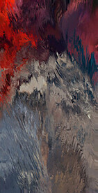 红抽象几何色块划痕拼接油画玄关