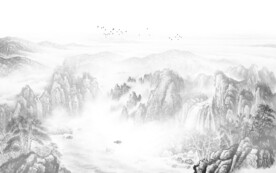 大气中式灰色山水 TIF分层