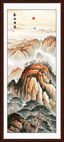竖幅山水画