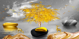 时来运转山水装饰画