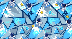 卡通 宇航员 迷彩