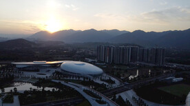 清远奥林匹克体育中心黄昏日落航