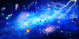 闪电星空