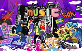 音乐餐厅酒吧背景墙图片