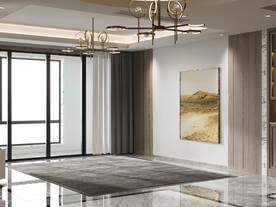 现代极简 轻奢客厅 空场景