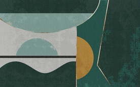 绿色简约现代几何客厅地毯