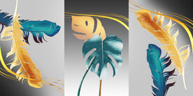 轻奢装饰画 羽毛