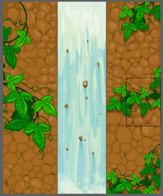 矢量卡通瀑布3D贴图