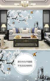 花鸟手绘背景图