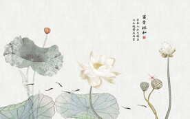 荷花背景墙
