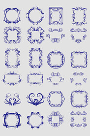 AI矢量欧式花纹边框花边