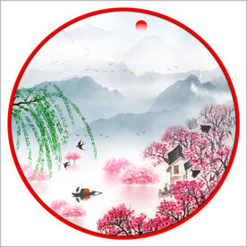 水墨江南山水装饰画