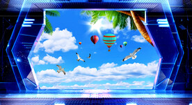 蓝天白云电视背景墙