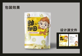 休闲零食包装效果图和平面图  