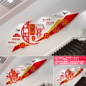 校园廉洁楼道文化墙