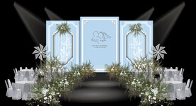 蓝色婚礼背景设计