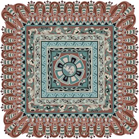 敦煌壁画平瓣莲花纹藻井图案