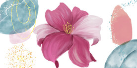 轻奢装饰画 红色花朵 三联画