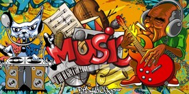MUSIC嘻哈街头涂鸦背景墙