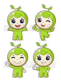 卡通绿色种子精灵纯净版