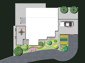 田园风格别墅庭院彩平图