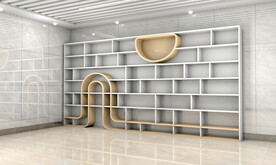 C4D书架柜子造型效果图