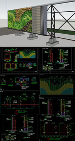 垂直绿化景墙CAD施工图 SU