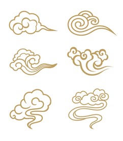 矢量中国风古典祥云中式云纹花纹