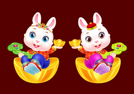 2023兔年卡通兔子