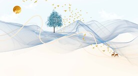 北欧写意背景墙