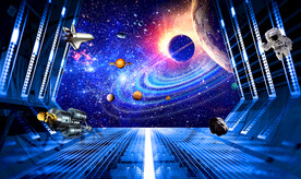 科幻星空背景墙