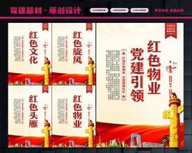 红色物业展板