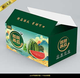 西瓜包装平面展开图
