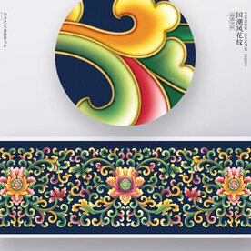 粉彩金边花卉纹