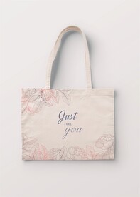 清新唯美花纹手挽袋样机