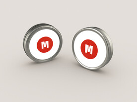 扁圆盒化妆品铝锡材质包装盒样机