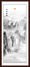 竖幅水墨画