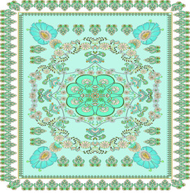 大牌  方巾 数码印花