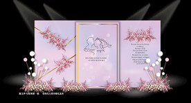 粉色婚礼迎宾区