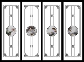 高清分层透明底推拉门打印图