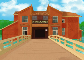 洪泽湖博物馆建筑插画