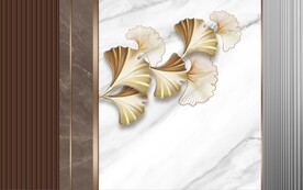 大理石银杏叶背景墙