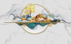 大理石山水背景墙