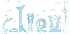 沈阳地标建筑线性矢量