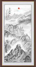 竖幅水墨画