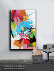 豪华抽象色块装饰画