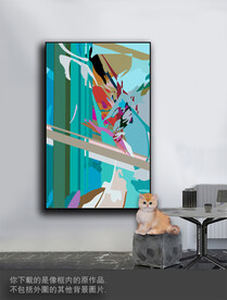 豪华抽象色块装饰画