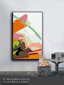 豪华抽象色块装饰画